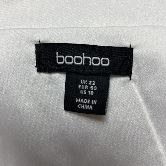 Boohoo Sequined Club Jacket Womens 18 Silver Evening Party Rockstar Concert Rave - Picture 3 of 12